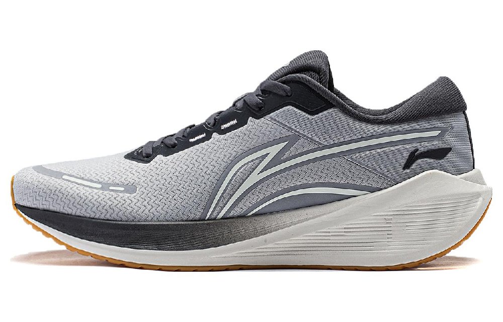 LiNing Wave V2 Shock Absorbers Slip Resistant Abrasion Resistant Low top Casual Running Shoes Men's Brick Gray