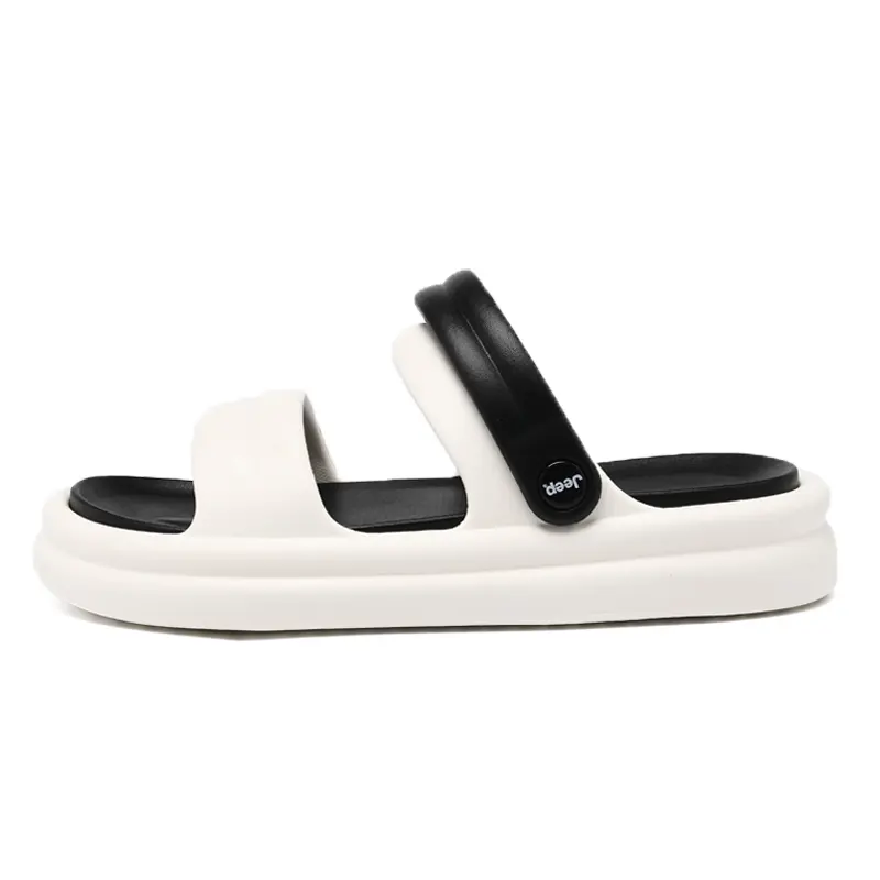Jeep Beach Sandals Unisex White Black