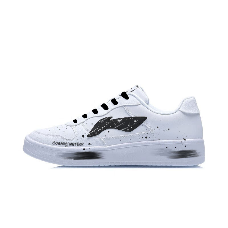LiNing Pontoon Boats Wear resistant And Lightweight Low Top Skateboard Shoes Unisex Gray White