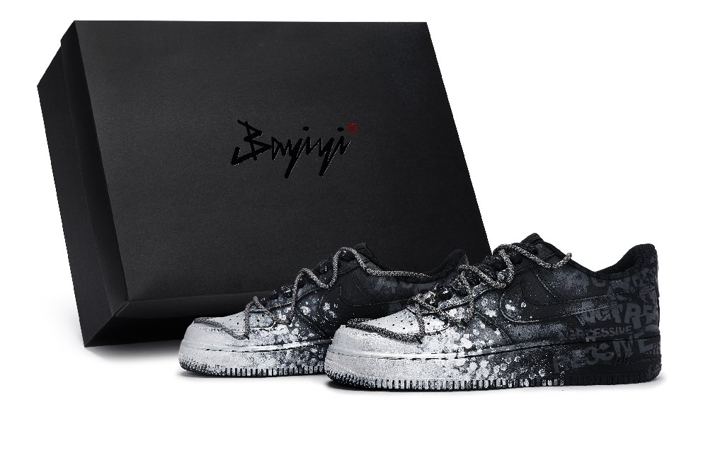 Nike Air Force 1 Skateboard Shoes Unisex Low top Black/Silver