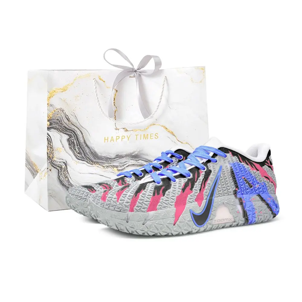 Nike Ja Morant 3 Abrasion Resistant Breathable Basketball Shoes Unisex Blue Pink Black