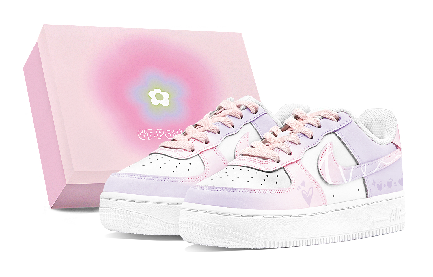 Nike Air Force 1 LE Air Force 1 Abrasion Resistant Low top Skateboard Shoes Women's Pink Purple