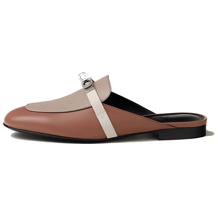 HERMES Closed Toe Slippers Women's Pearlescent Rose