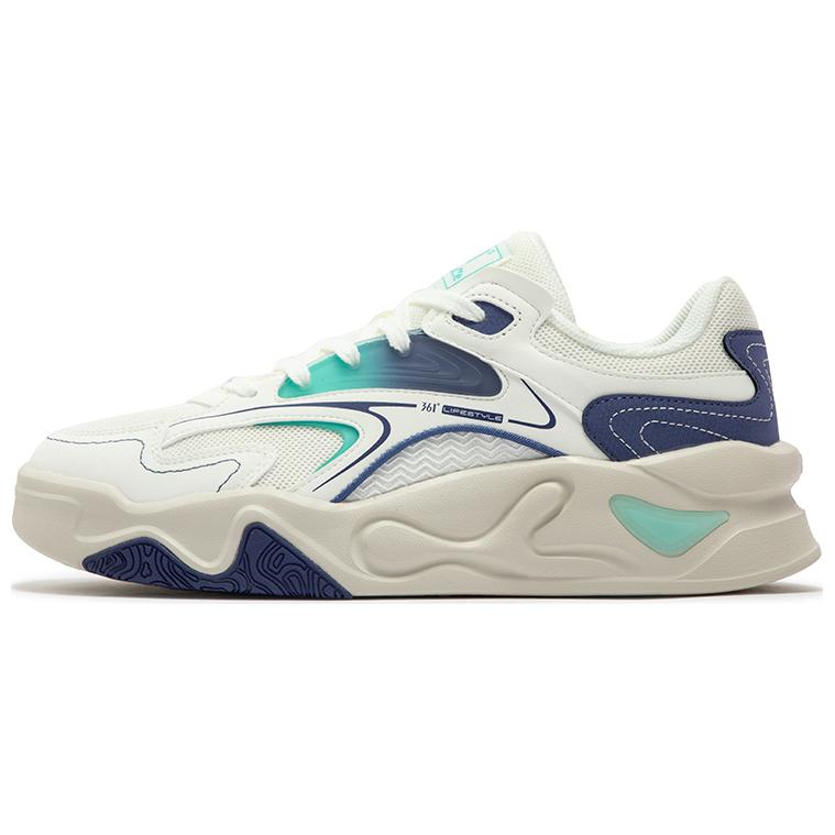 361° Anti-Slip Wear-Resistant Low-Top Skateboard Shoes Men's White Blue