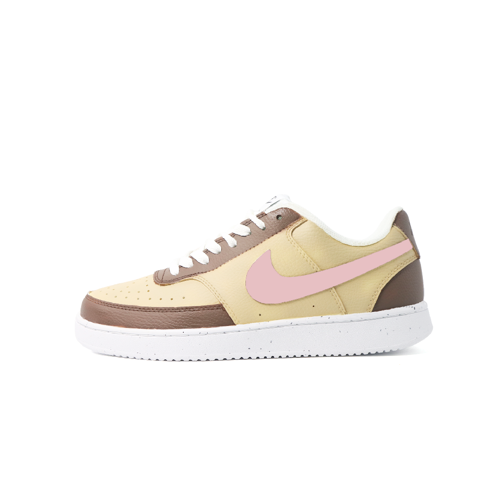 Nike Court Vision 1 Wear resistant And Lightweight Low top Skateboard Shoes Men's Brown Pink