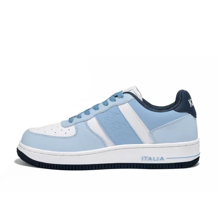Kappa Slip-Resistant Low-Top Skateboard Shoes Unisex White Blue