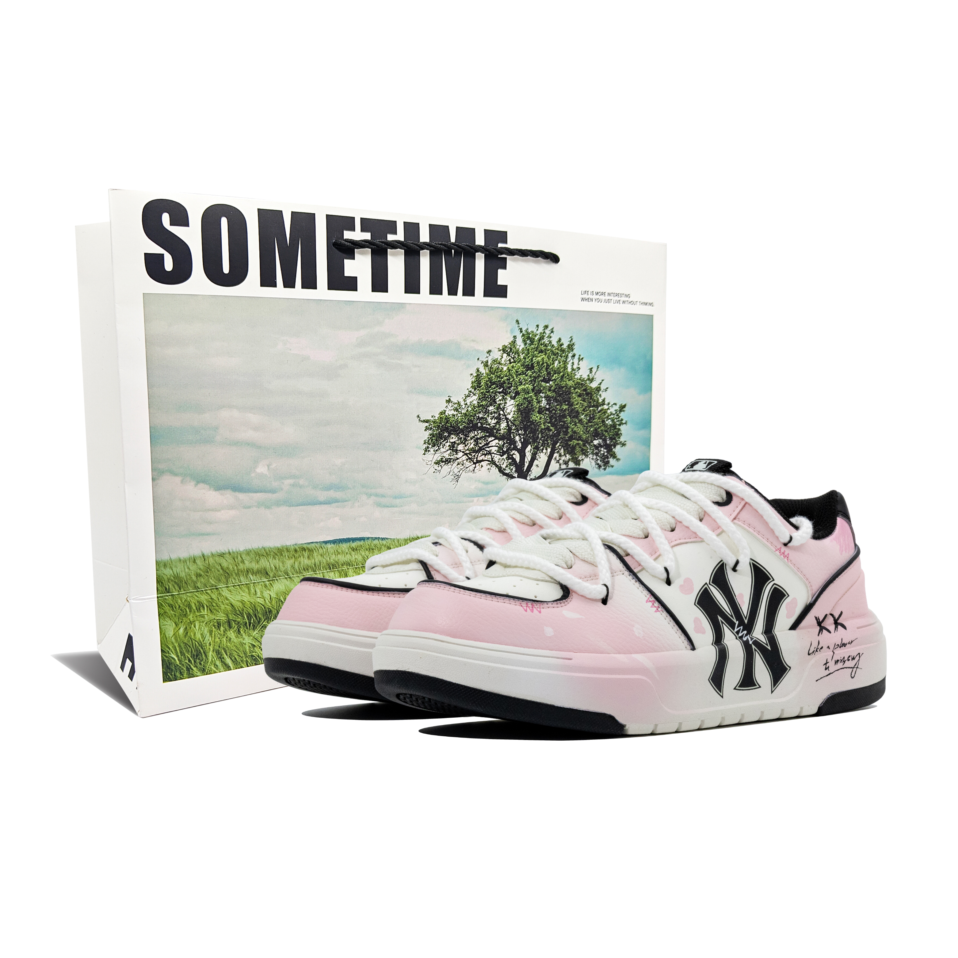 MLB Chunky Liner Skateboard Shoes Unisex Low top Pink