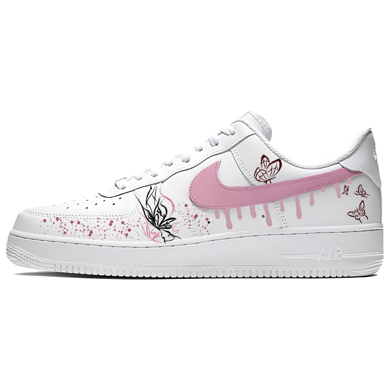 Nike Air Force 1 Pink Glow Coverage Cushioning Abrasion Resistant Low Top Skateboard Shoes Women's Cherry Blossom Pink