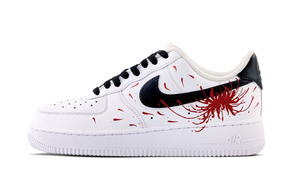 Nike Air Force 1 Anti-Slip Wear-Resistant Low-Top Skateboard Shoes Women's White Black Red