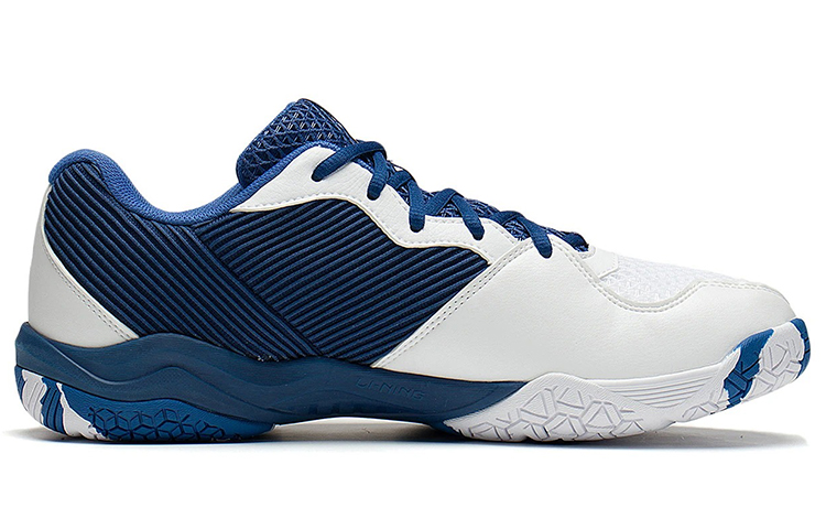 LiNing 2 Shock Absorbers Slip Resistant Abrasion Resistant Low top Badminton Shoes Unisex White Dark Blue купить в интернет-магазине Yoocart с быстрой доставкой по России.