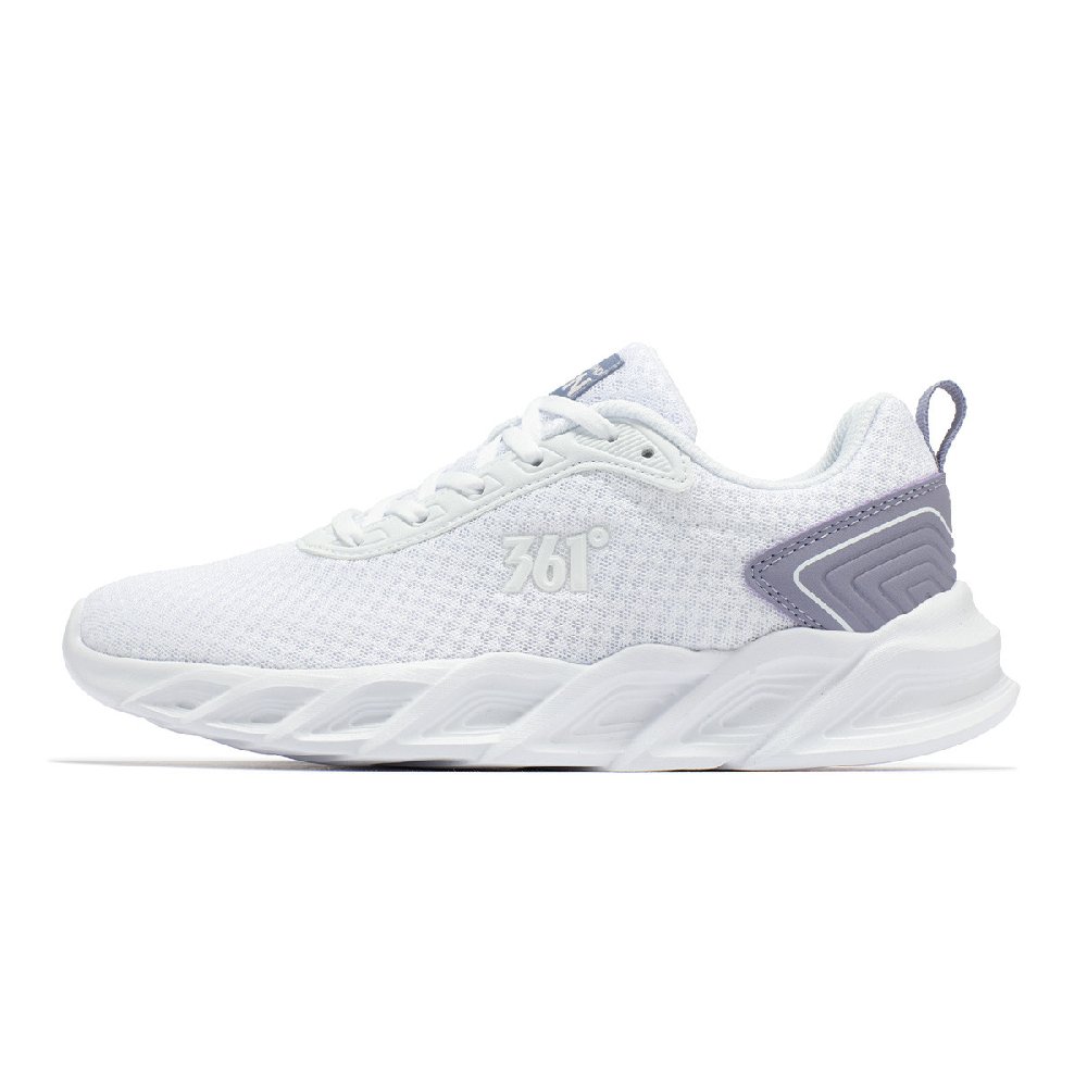 361° Cushioned Anti-Slip And Wear-Resistant Lightweight Low-Top Casual Running Shoes Women's White Purple