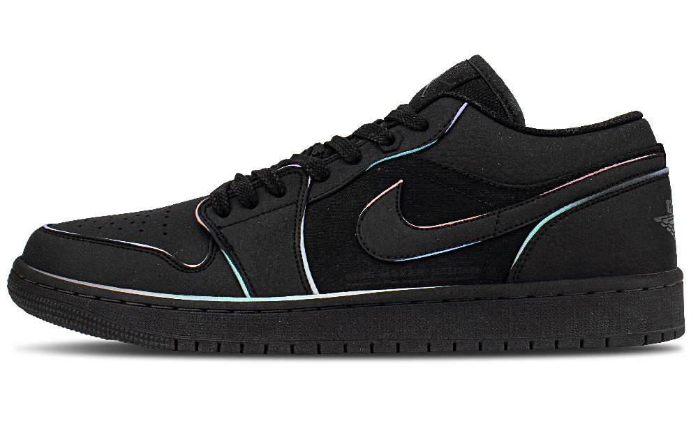 Jordan Air Jordan 1 Abrasion Resistant Low Top Vintage Basketball Shoes Unisex Black