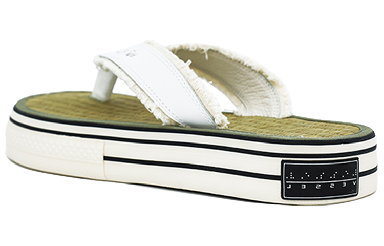 VESSEL Slip Resistant Abrasion Resistant Flip Flops Unisex Natural