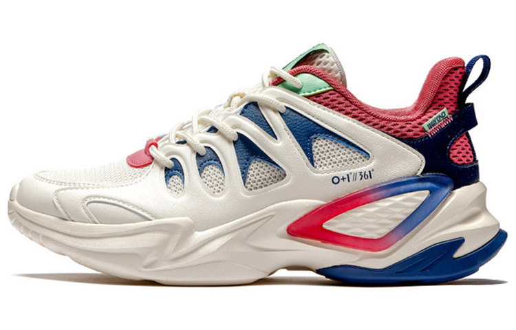 361° NFO Abrasion Resistant Breathable Low Top Chunky Sneakers Women's White Blue Red