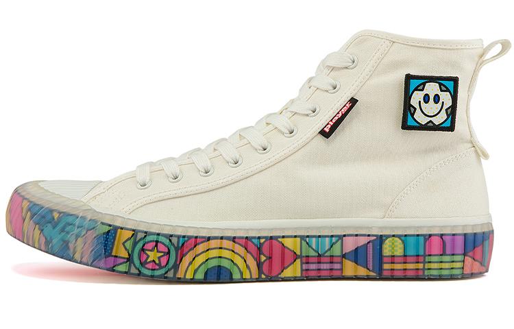 Craig&Karl x Kappa Anti-Slip Wear-Resistant High-Top Canvas Shoes Unisex Ecru Rainbow