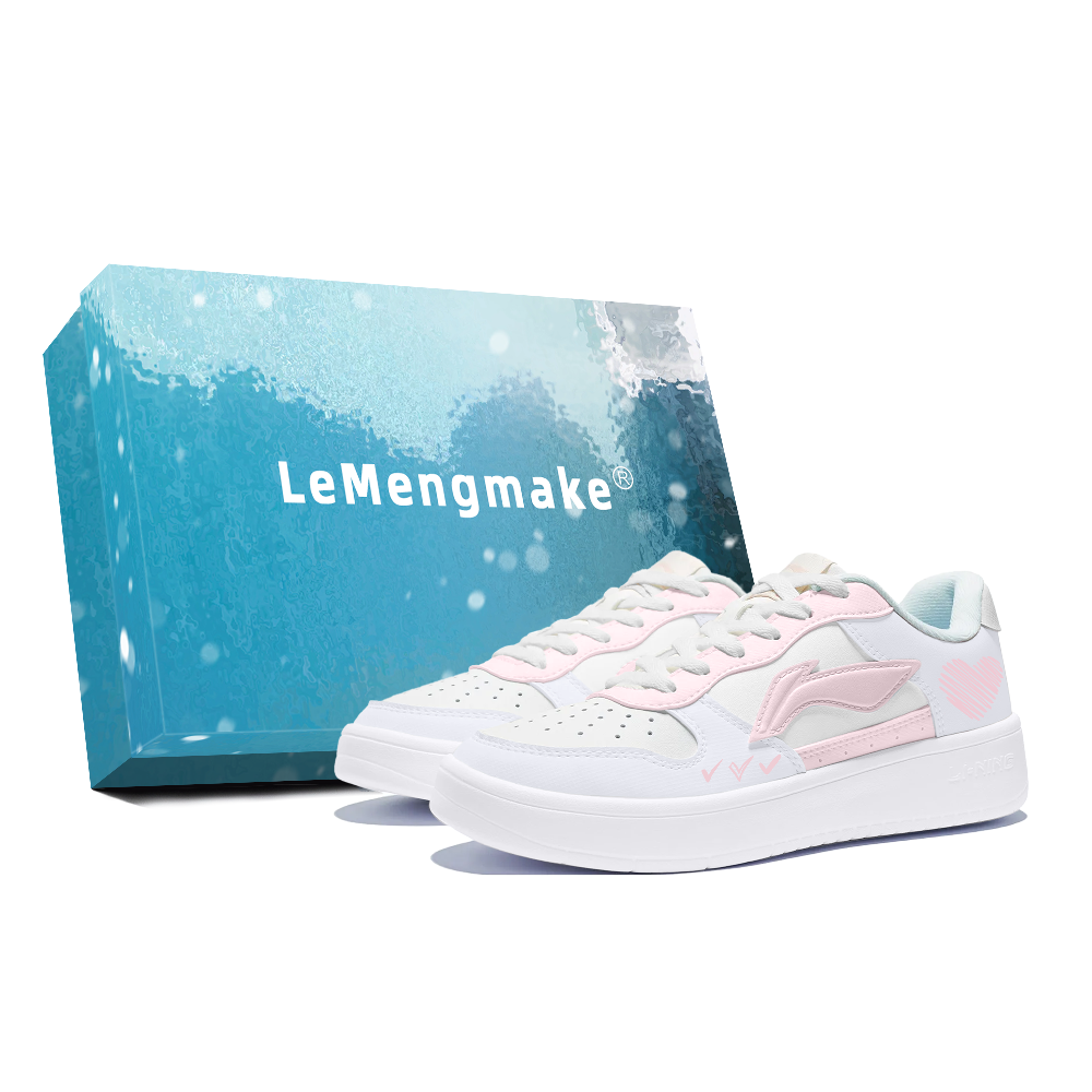 LiNing Pontoon Boats Anti Slip Wear Resistant Low Top Skateboard Shoes Women's White