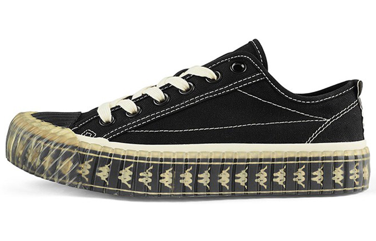 Kappa Anti-Slip Wear-Resistant Low-Top Canvas Shoes Unisex Black