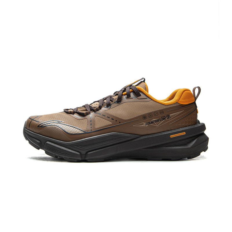 LiNing Outdoor CF Tracing Cushioning Lightweight Rebound Low top Hiking Shoes Unisex Brown Cocoa Brown