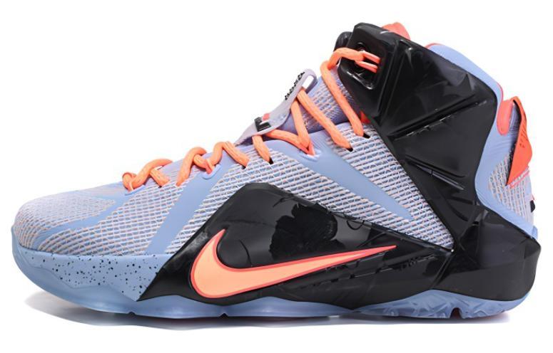 Nike Lebron 12 Easter Non-slip Lightweight Mid-Top Performance Basketball Shoes Men's Black Purple