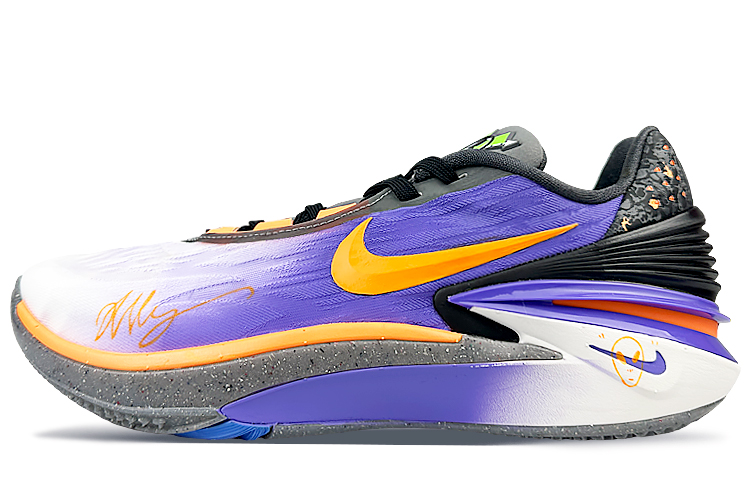 Nike Air Zoom G.T. Cut 2 Cushioning Anti-Slip And Wear-Resistant Low-Top Basketball Shoes Unisex Purple Orange