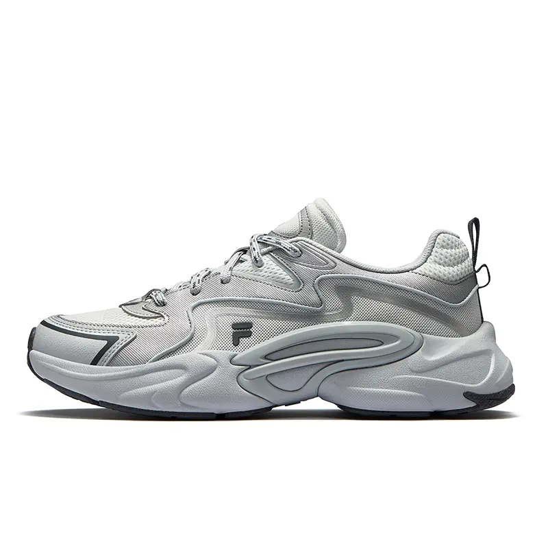 FILA FUSION FORCE DX Breathable Low Top Running Shoes Men's Space Silver