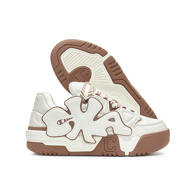 Champion Buckle Fun Coco Skate Low-Top Skateboard Shoes Women's Cream White/Roasted Almond Brown купить в интернет-магазине Yoocart с быстрой доставкой по России.