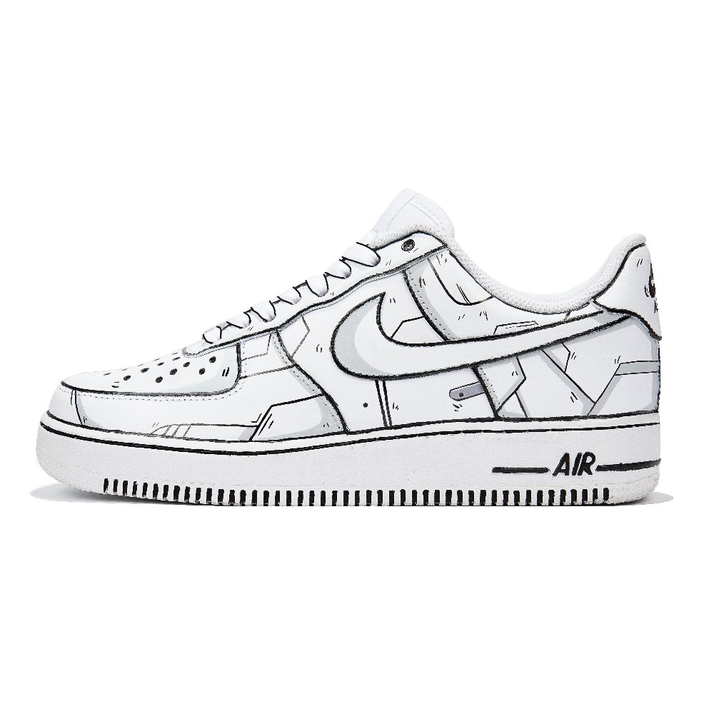 Nike Air Force 1 Skateboard Shoes Men Low-Top Black White Gray