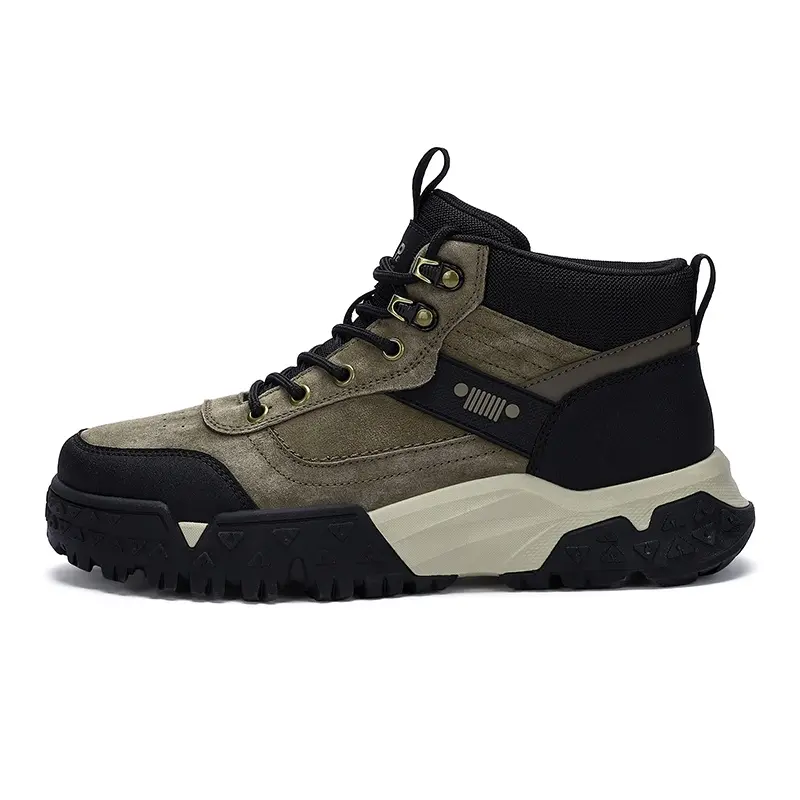JEEP SPIRIT Abrasion Resistant Waterproof Height Increasing High Top Outdoor Shoes Men's Cuba Brown