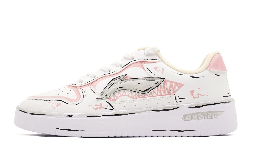 LiNing Pontoon Boats Abrasion Resistant Breathable Low Top Skateboard Shoes Women's White