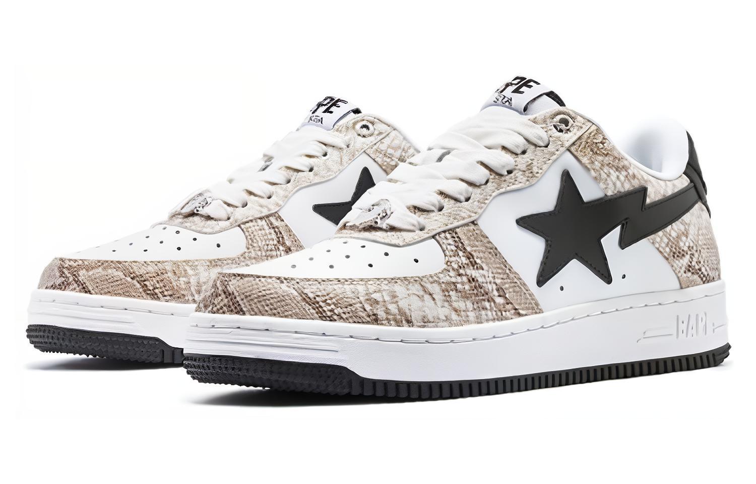 A BATHING APE STA Low-Top Stylish Skateboarding Shoes Men's Ecru купить в интернет-магазине Yoocart с быстрой доставкой по России.