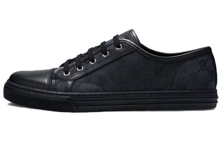 GUCCI GG Canvas Low Sneakers Grey Black