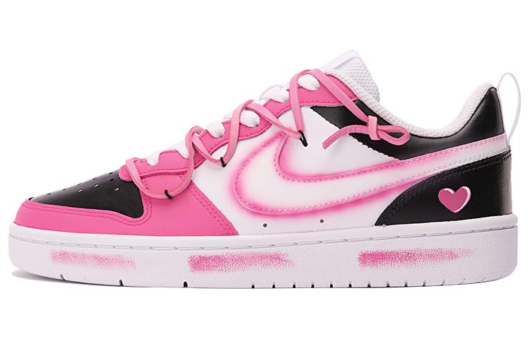 Nike Court Borough Low 2 Low-Top Skateboard Shoes GS Black Pink