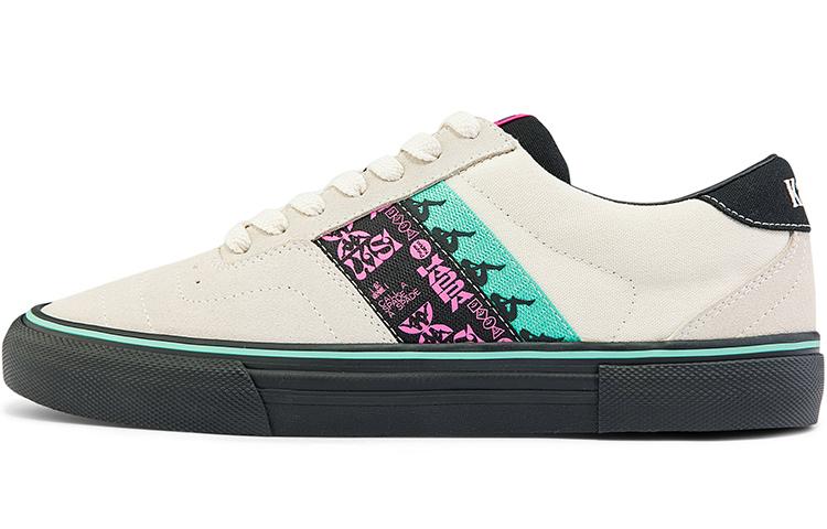 Kappa Anti-Slip Wear-Resistant Low-Top Skateboard Shoes Unisex White Black
