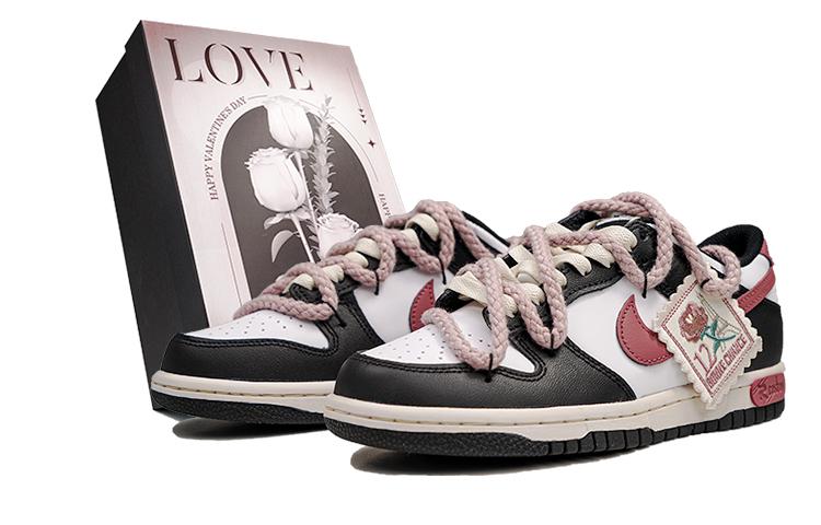 Nike Dunk Lightweight Wear-Resistant And Slip-Resistant Low-Top Skateboard Shoes GS Black Pink