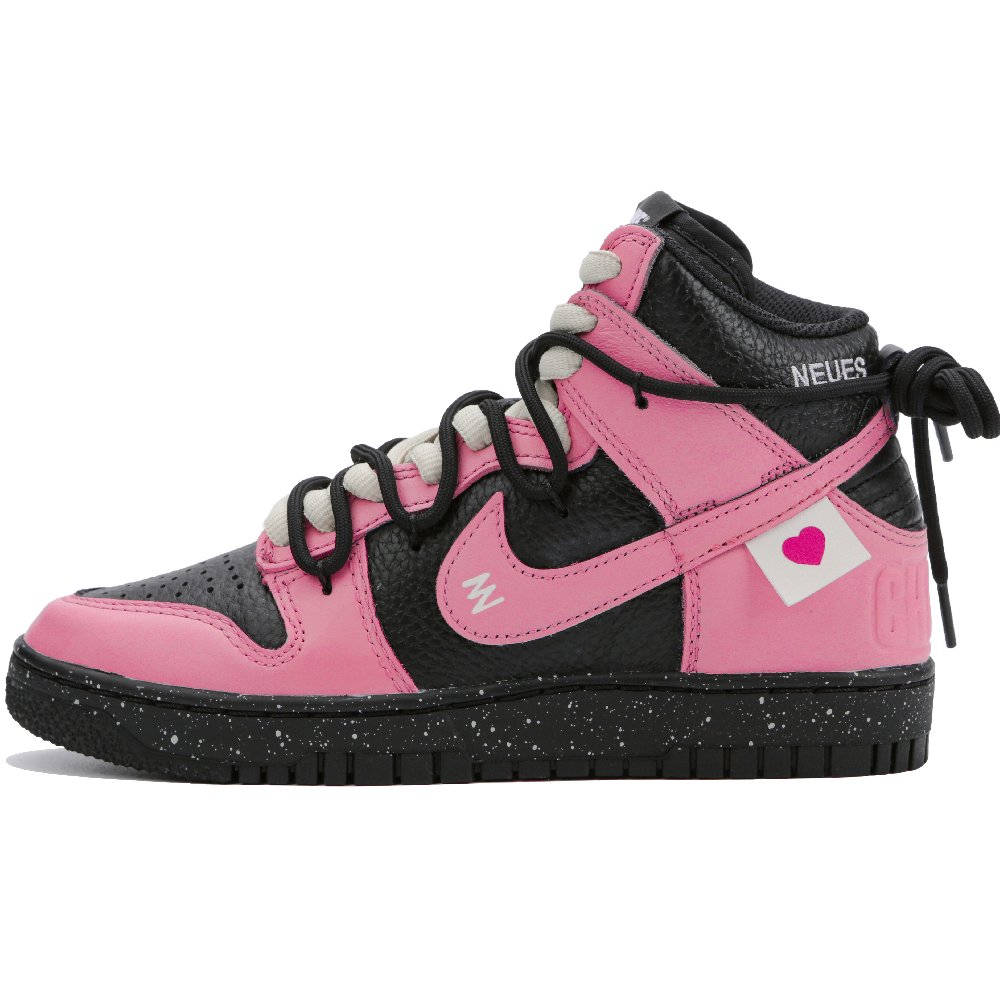 Nike Dunk High-Top Skateboard Shoes Unisex Black Pink