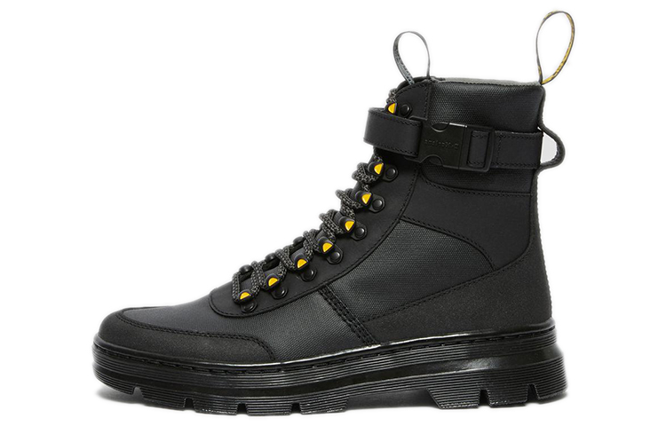 Dr.Martens Combs Tech Coated Canvas Casual Boots 'Black Yellow'
