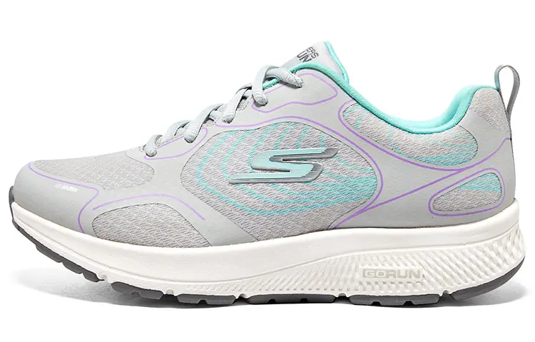 Skechers Go Run Consistent Cushioning, Wear Resistant Low top Casual Running Shoes Women's Gray Blue