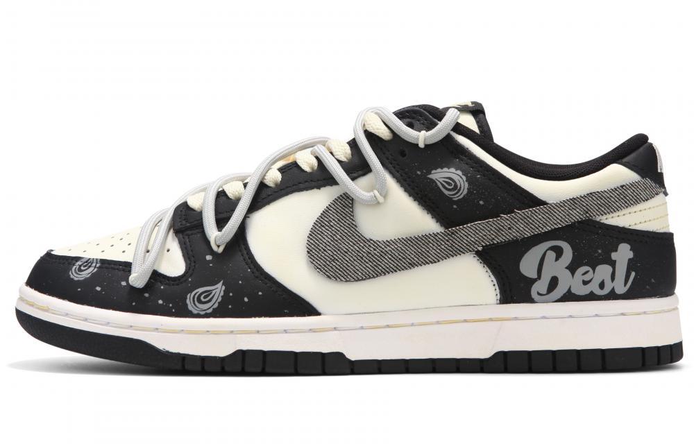 Nike Dunk Low 'Panda' Low-Top Skateboard Shoes Women's Black Beige Yellow