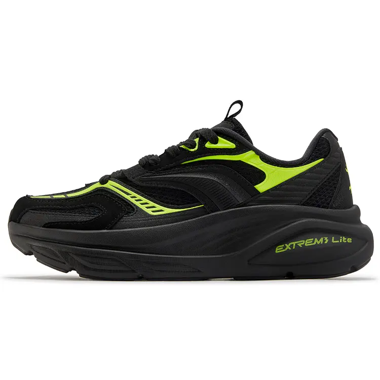 361° Cushioning, Wear Resistant Low Top Casual Shoes Men's Black Neon Yellow