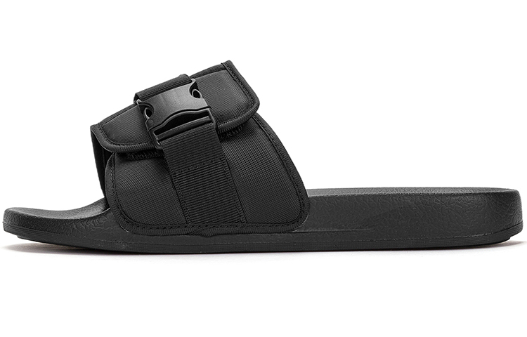 Kappa EVA Rubber Sole Slip-Resistant Slide Slippers Unisex Black