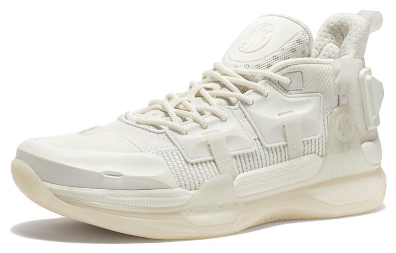 361° RXAG1 Wear-Resistant Slip-Resistant Low-Top Basketball Shoes Men's Feather White