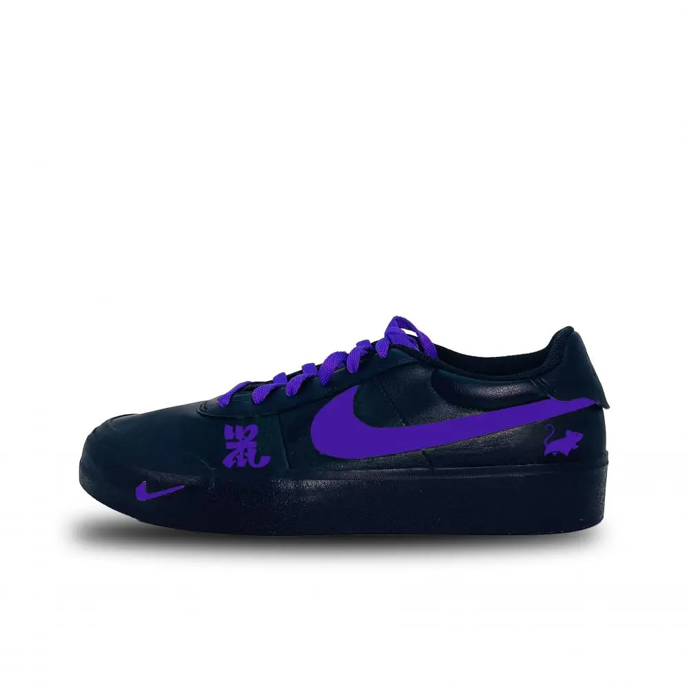 Nike Court Shot Purple Shadow Rat Abrasion Resistant Low top Skateboard Shoes Unisex Black Purple