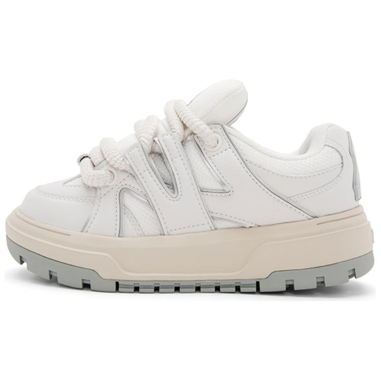 MLB Chunky Liner Anti Slip Wear Resistant Low Top Casual Shoes Unisex Ecru