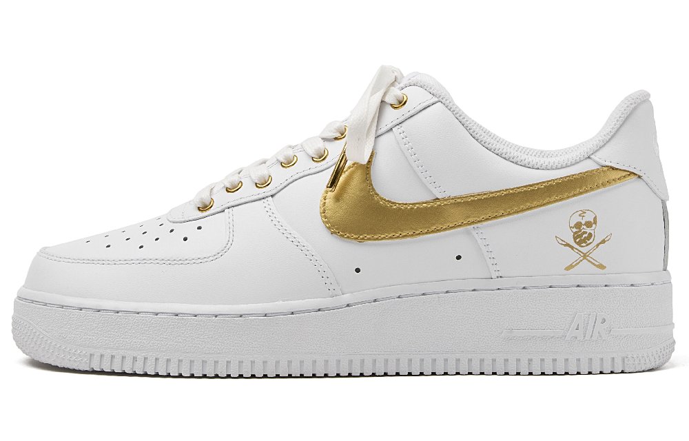 Nike Air Force 1 Air Force 1 Wear-Resistant Balance Low-Top Skateboard Shoes Unisex White Gold