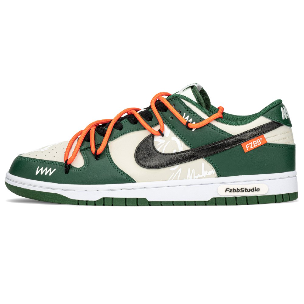 Nike Dunk Anti-Slip Wear-Resistant Low-Top Skateboard Shoes Unisex Green Black