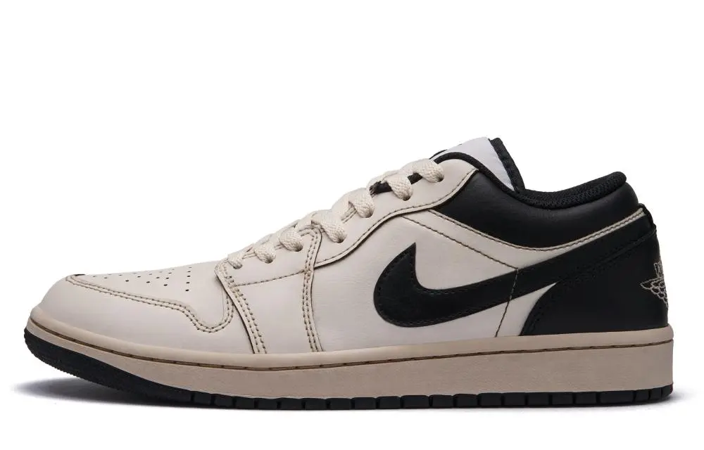 Jordan Air Jordan 1 Cocoa Milk Wear-Resistant Low-Top Vintage Basketball Shoes Men's Black