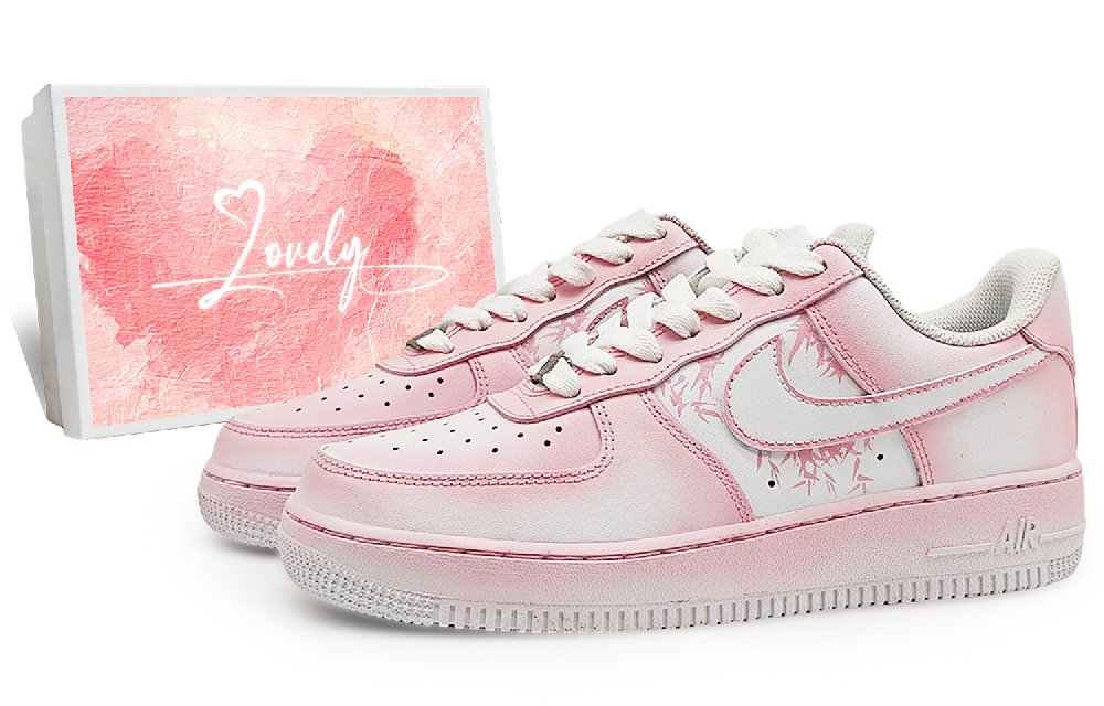 Nike Air Force 1 Anti-Slip Wear-Resistant Low-Top Skateboard Shoes Unisex Pink White