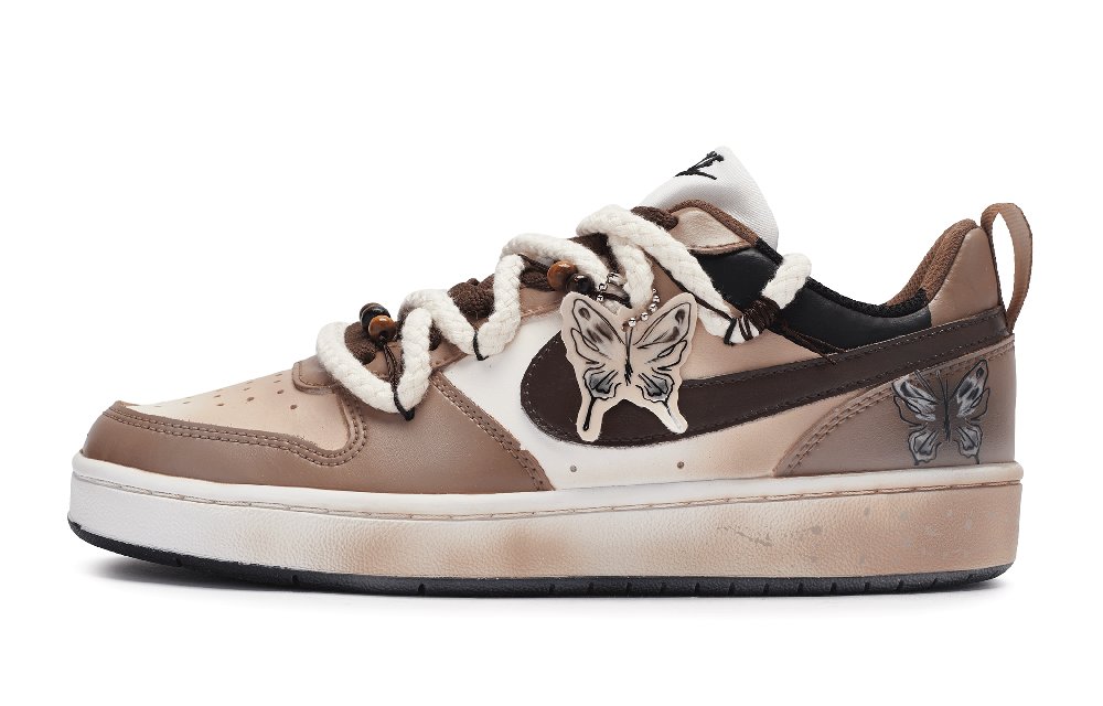 Nike Court Borough Low 2 811 Manufacturing Anti-Slip Wear-Resistant Low-Top Skateboard Shoes GS Beige Brown