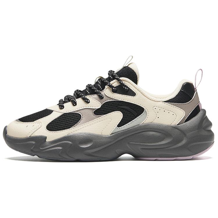 Anta Life Collection Cushioned Slip-Resistant Low-Top Casual Shoes Women's Beige Black Gray