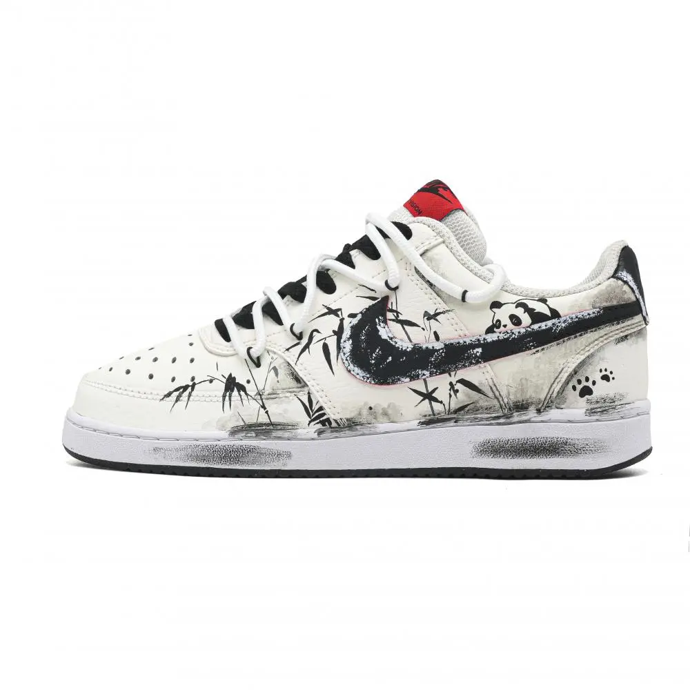 Nike Court Vision 1 Panda Story Low Top Skateboard Shoes Men's Black White